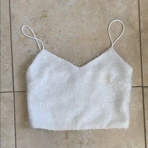White Shimmery Tank Top